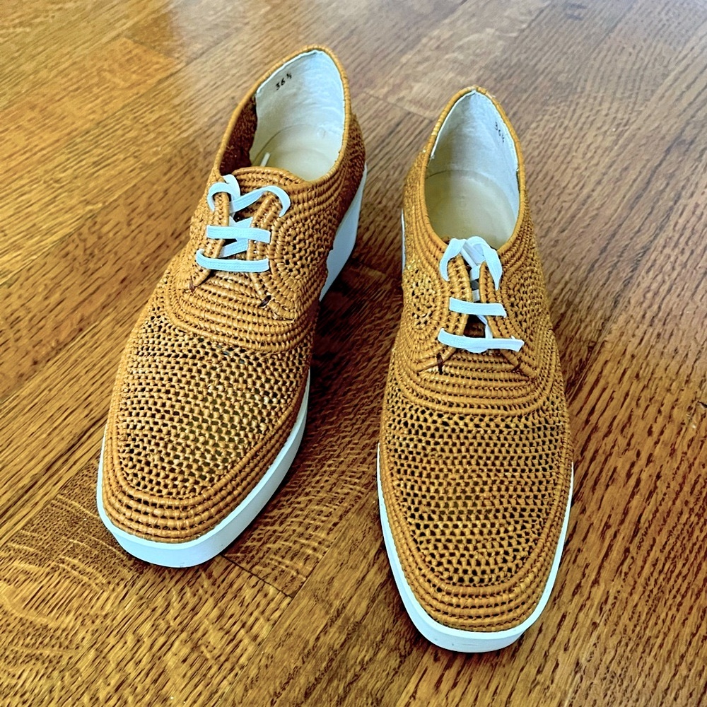 Clergerie Raffia platform shoes